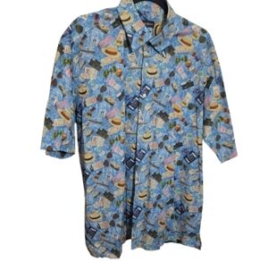 BULLOCK & JONES VACATION BUTTON TRAVEL SHIRT MEN LARGE MULTICOLOR Fun